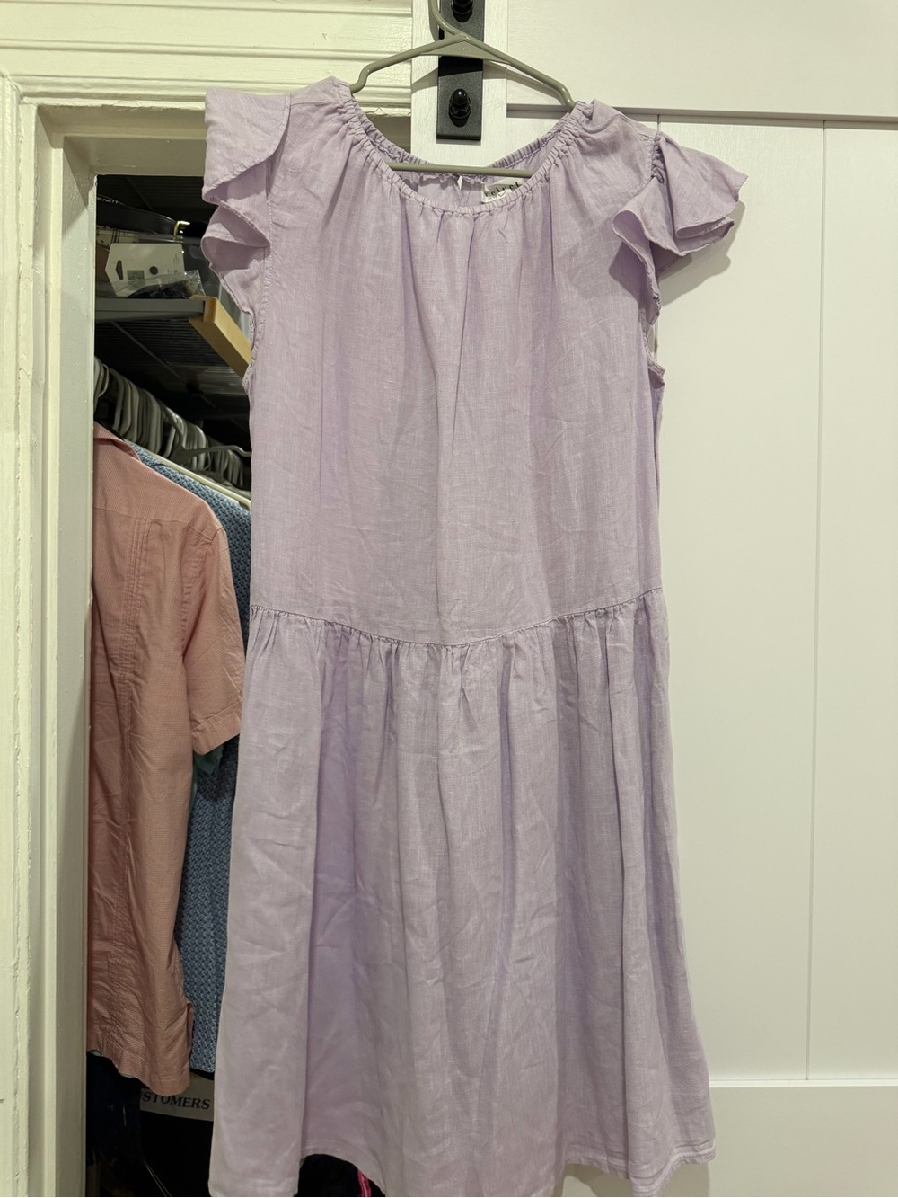 Velvet by Graham & Spencer Lavender Flutter-Sleeve Girls Dress